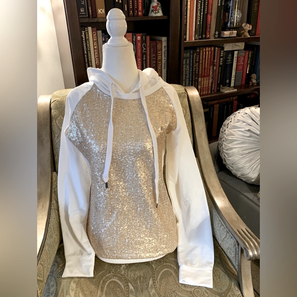 Gold Panel Sequined Hoodie